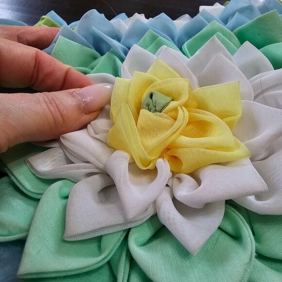 Handmade Heart Shaped 10x12 Pillow and Cover Vintage Handicrafts - Picture 3 of 9